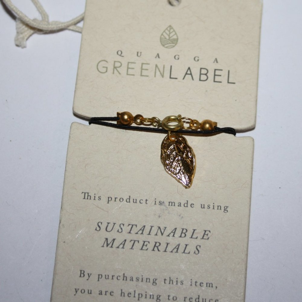 Quagga Green Label Gold leaf bracelet NWT